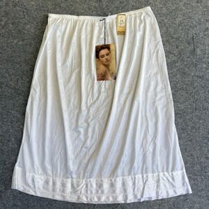 Vintage Mel-Lin Half Slip Womens 3X White Nylon Tricot Snip-A-Row Made USA 90s‎